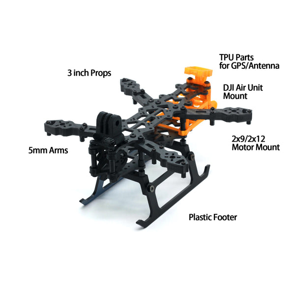 HBFPV DualX3 3-inch X8 mode 8 Motors FPV Drone Frame KIT support DJI Air Unit Caddx Vista Polar GoPro SMO4K