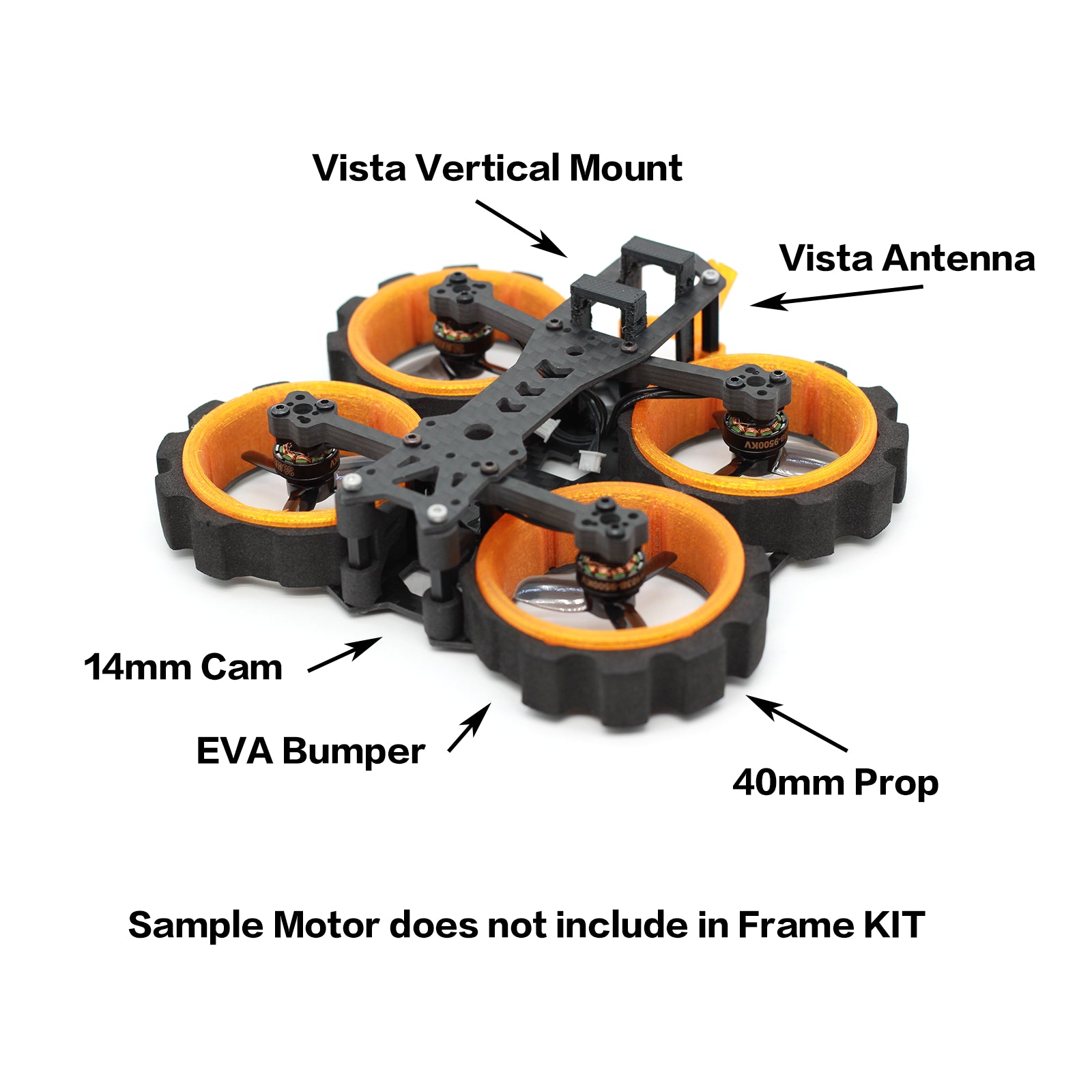 HBFPV DXR40 40mm Props EVA Foamed Bumper Inverted Ducted Pusher HD DVR FPV Drone Frame KIT Supply Caddx Vista Insta360 Go2