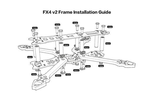 HBFPV FX4 v2 Frame KIT 4 inch True X type FreeStyle Long Range RC FPV Drone DJI Air Unit Caddx Polar Vista